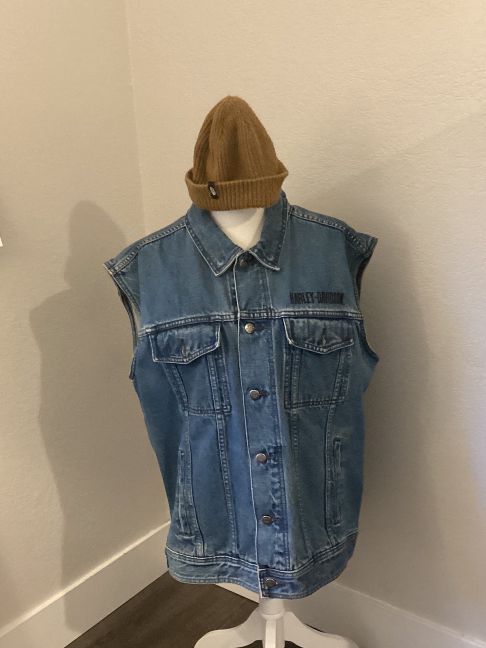 Harley-Davidson Blue Denim Sleeveless Vest